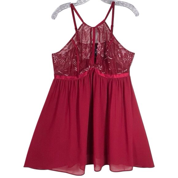 NWT Torrid Lace High Neck Babydoll Size 2 Red Sleeveless Adjustable Straps - Picture 15 of 15